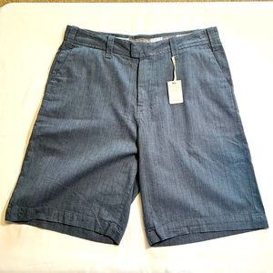 NEW NWT Fossil 54 Hampton Stripe Blue Cotton Shorts Size 34
